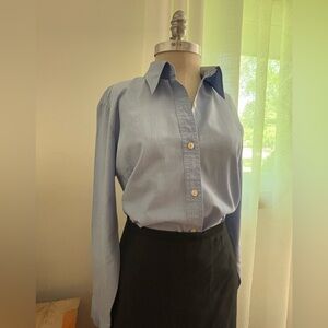 GAP Lightweight Light Blue Chambray Button-Up Shirt, Large